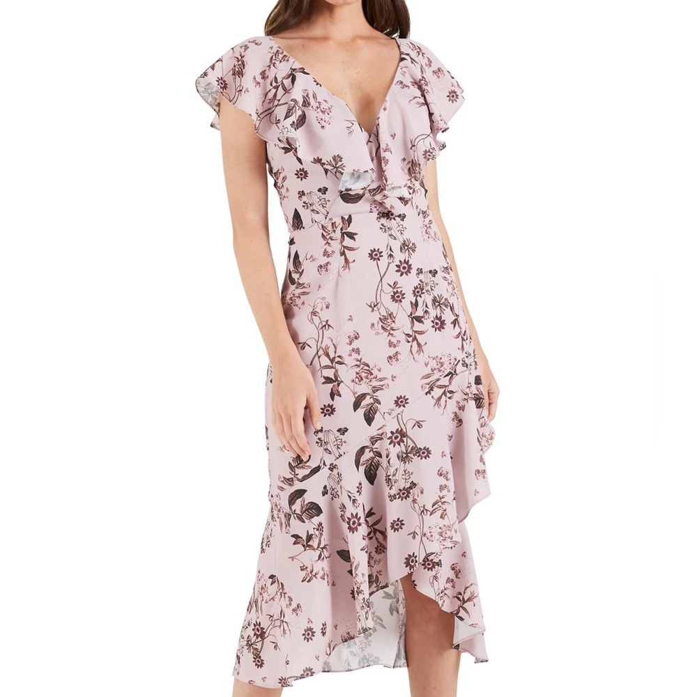 Floral Pink Ruffle Dress